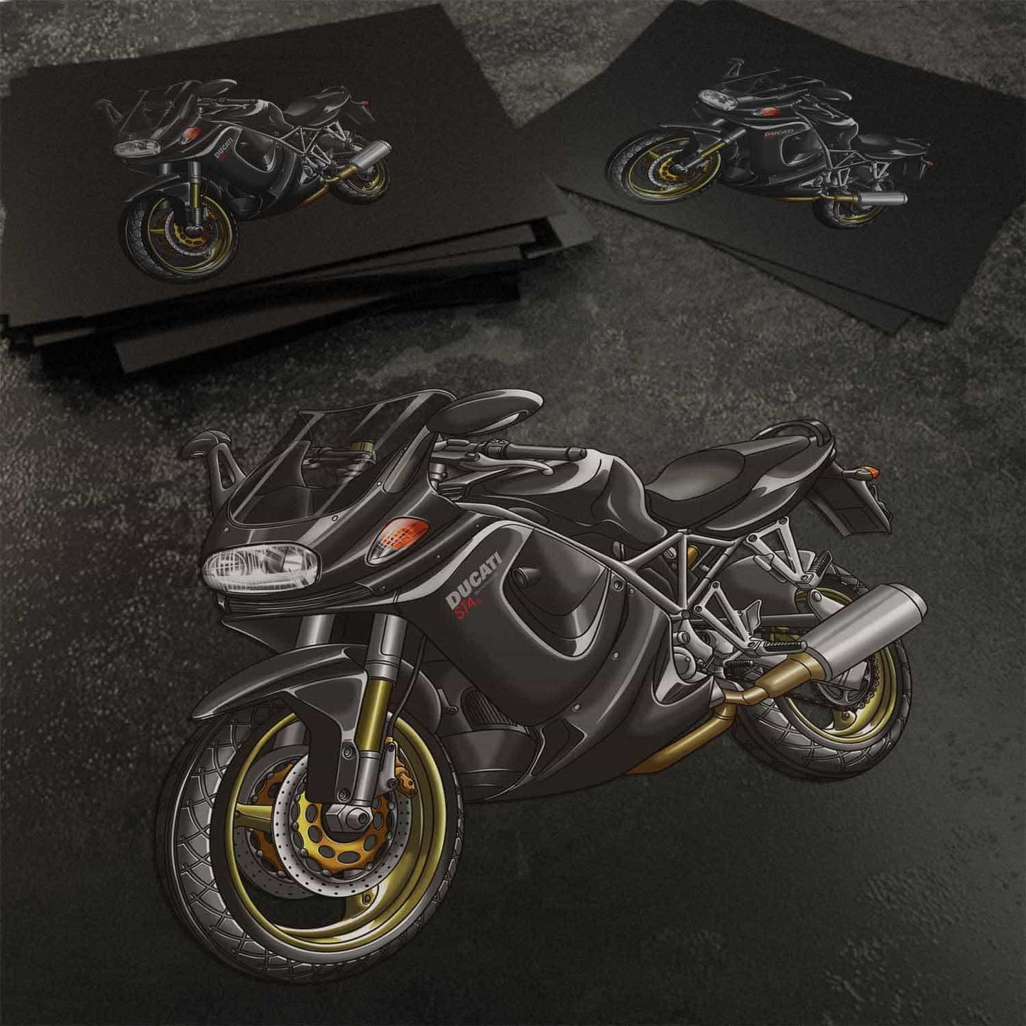 Ducati ST4 Stickers - Set of 3 Motorcycle Decals for Riders