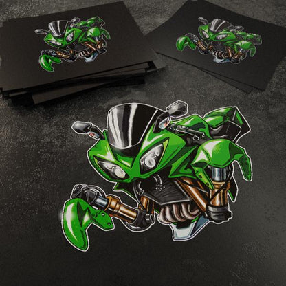 Kawasaki Ninja ZX-10R Inspired Stickers - Set of 3 Motorcycle Decals for Riders
