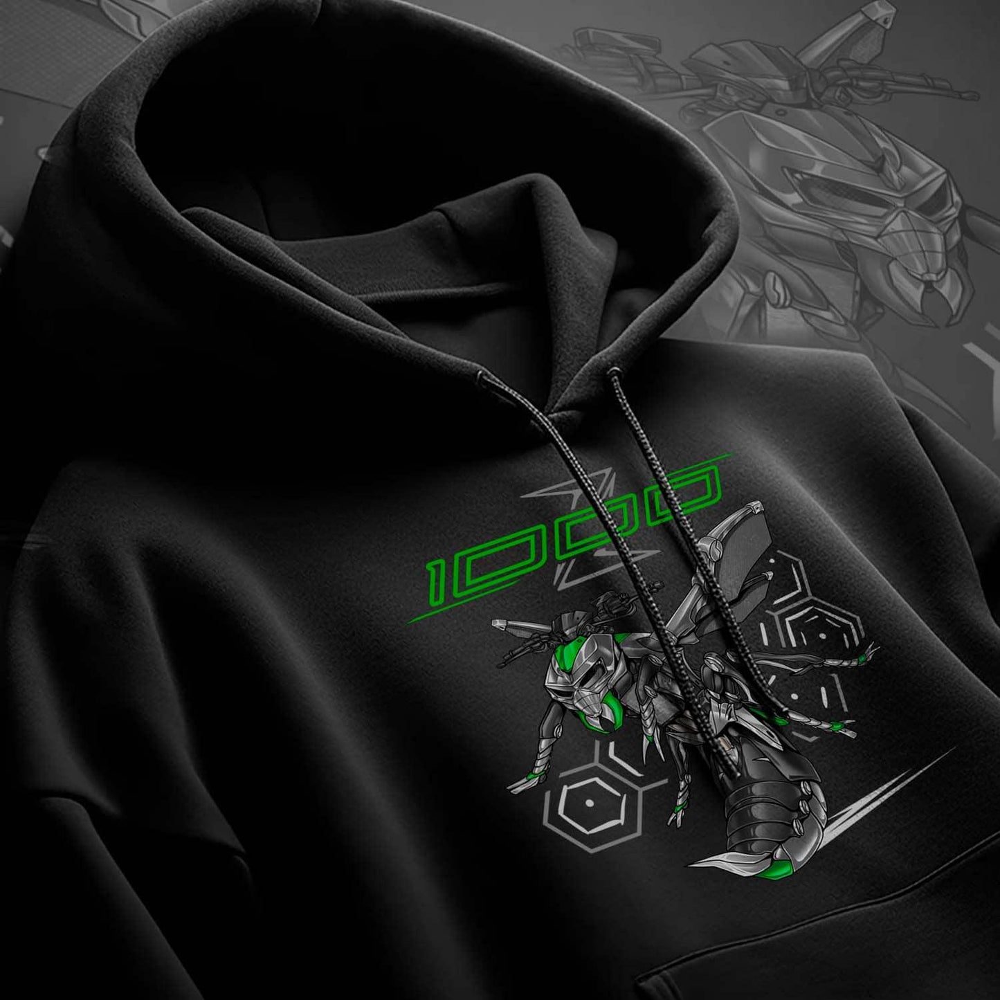 Kawasaki Z1000 2014-16 Inspired Hoodie - Motorcycle Sweatshirt for Riders