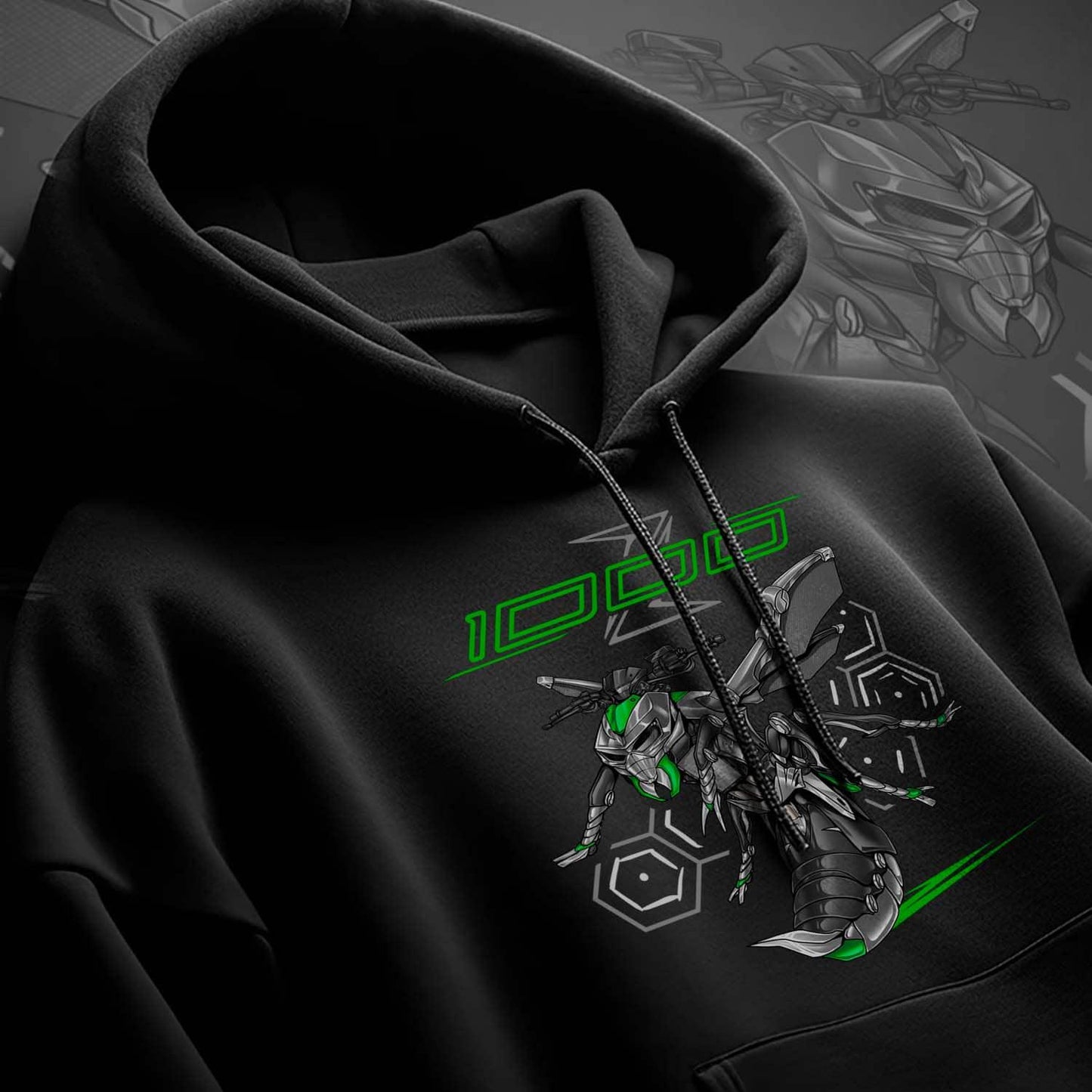 Kawasaki Z1000 2014-16 Inspired Hoodie - Motorcycle Sweatshirt for Riders