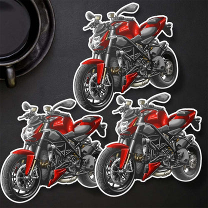 Ducati Streetfighter 1098 Stickers - Set of 3 Motorcycle Decals for Riders