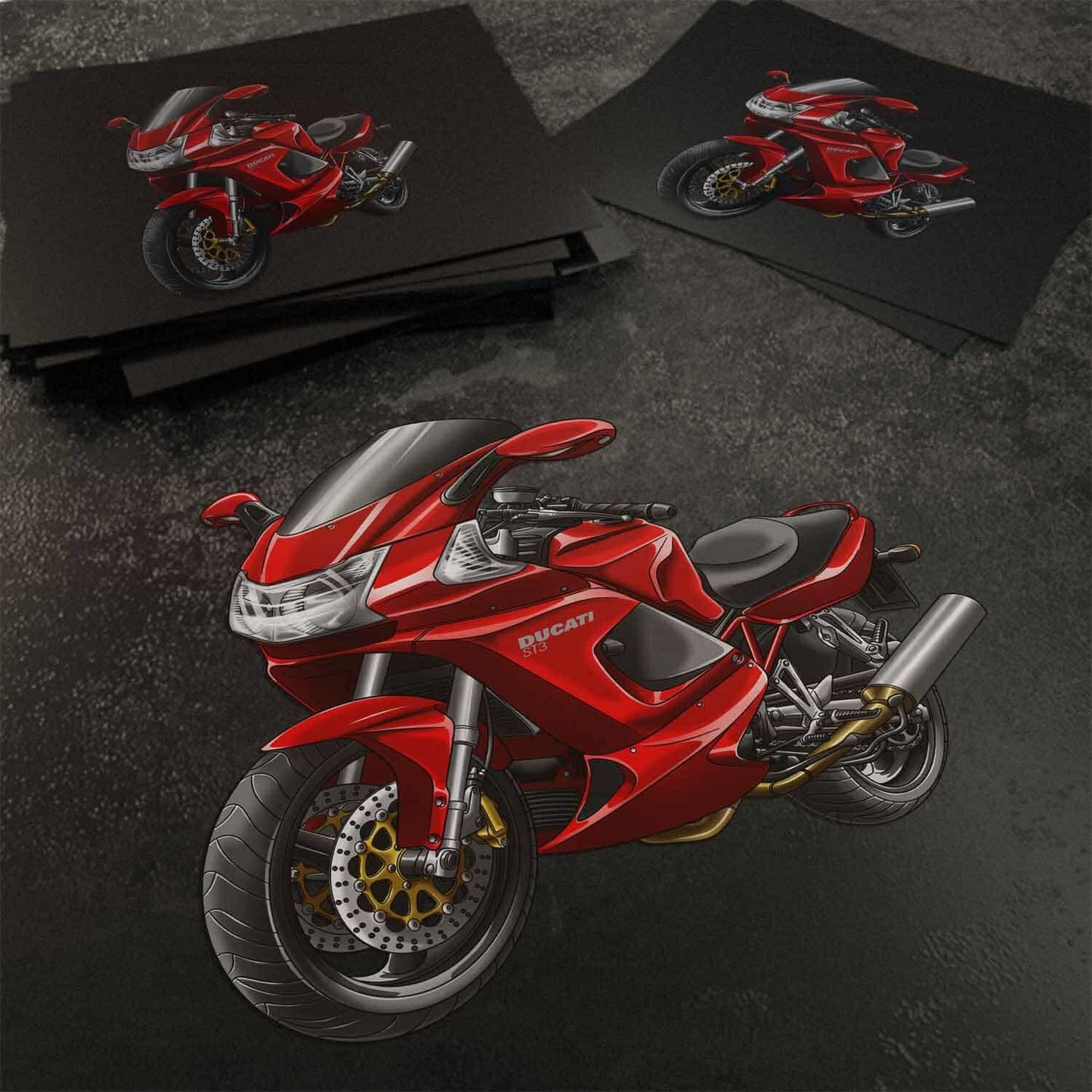 Ducati ST3 Stickers - Set of 3 Motorcycle Decals for Riders
