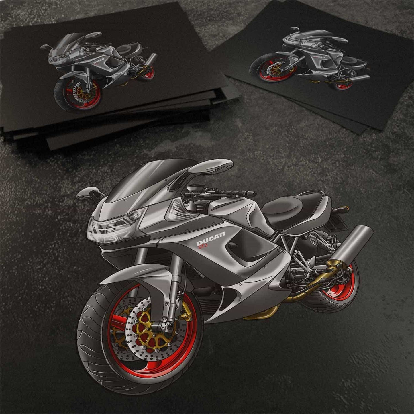 Ducati ST3 Stickers - Set of 3 Motorcycle Decals for Riders