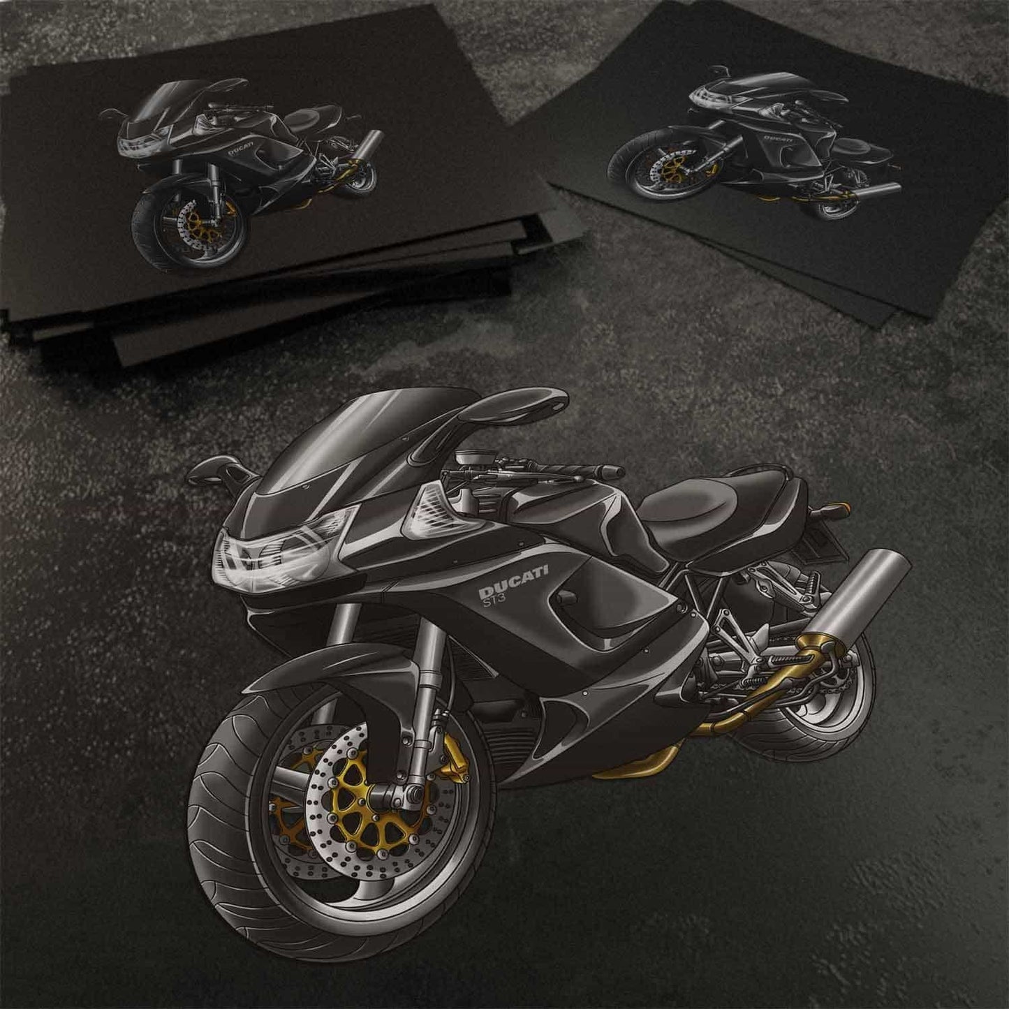 Ducati ST3 Stickers - Set of 3 Motorcycle Decals for Riders