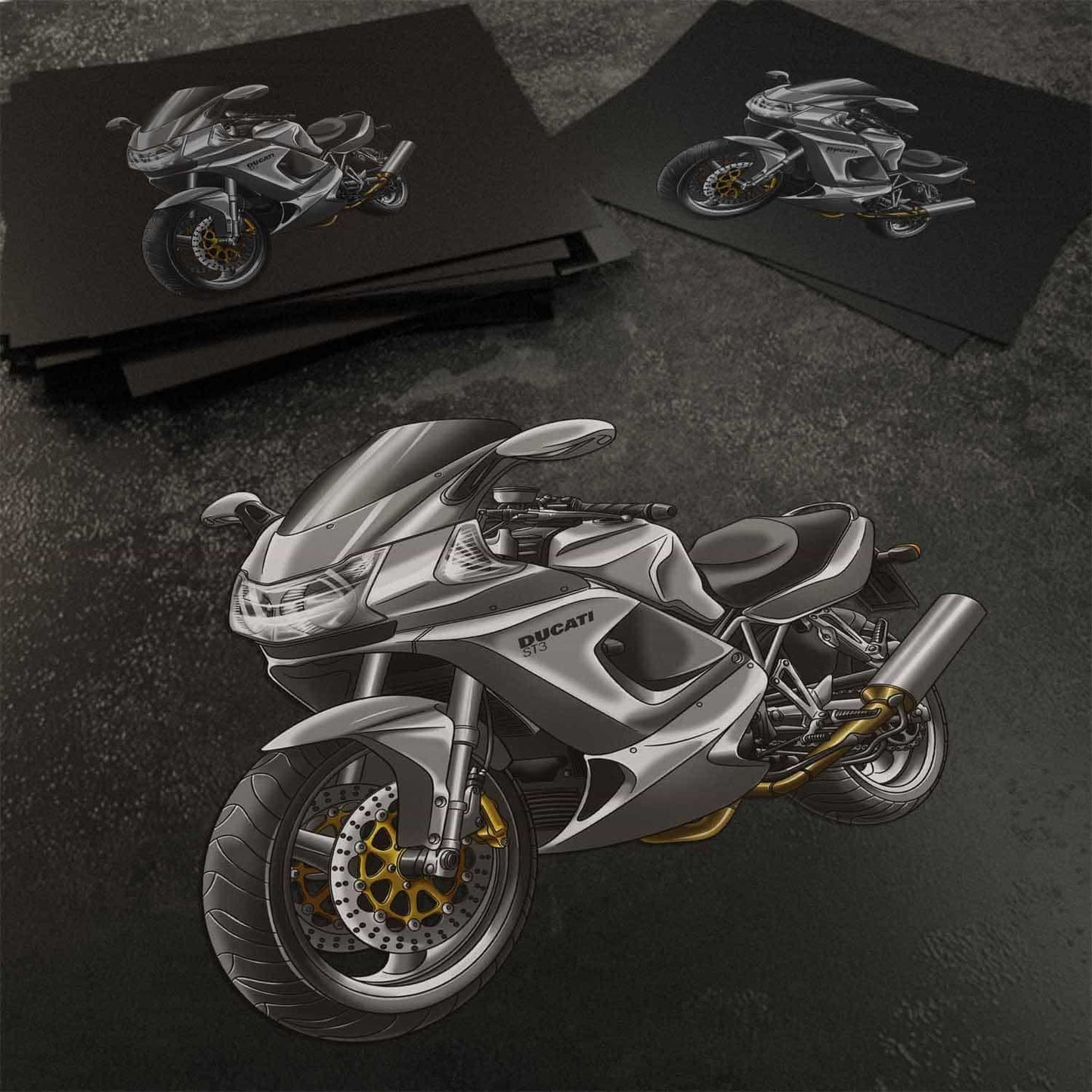 Ducati ST3 Stickers - Set of 3 Motorcycle Decals for Riders