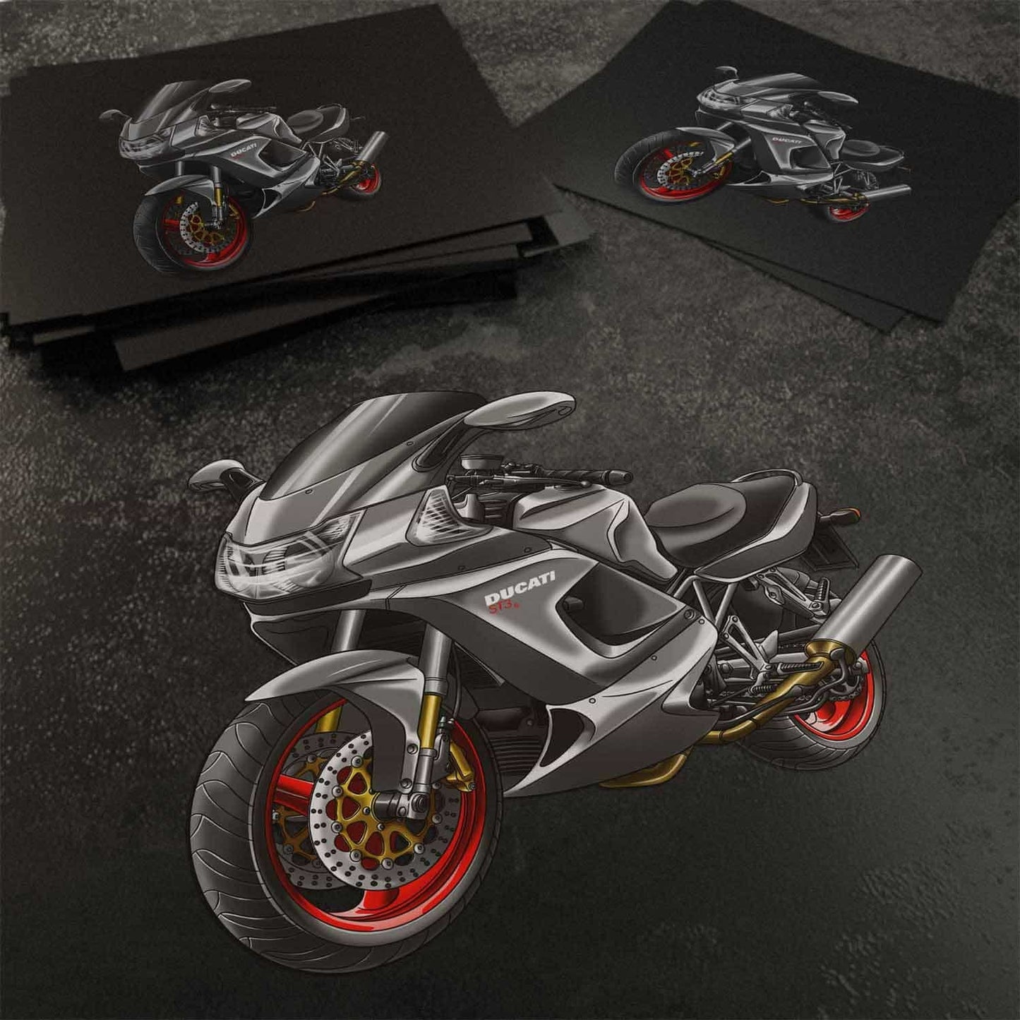 Ducati ST3 Stickers - Set of 3 Motorcycle Decals for Riders