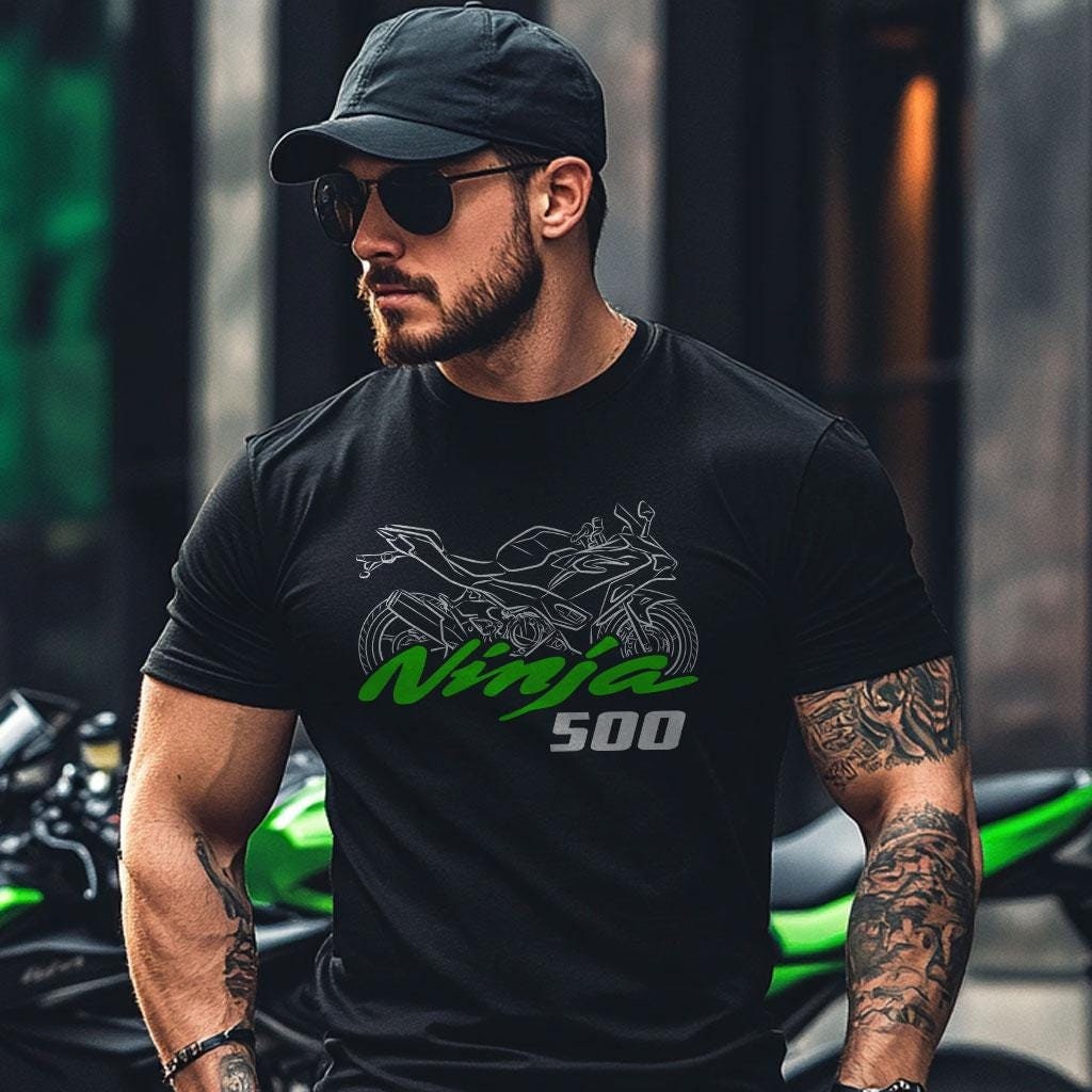Kawasaki Ninja 500 Inspired T-Shirt - Motorcycle Tee Shirt for Riders