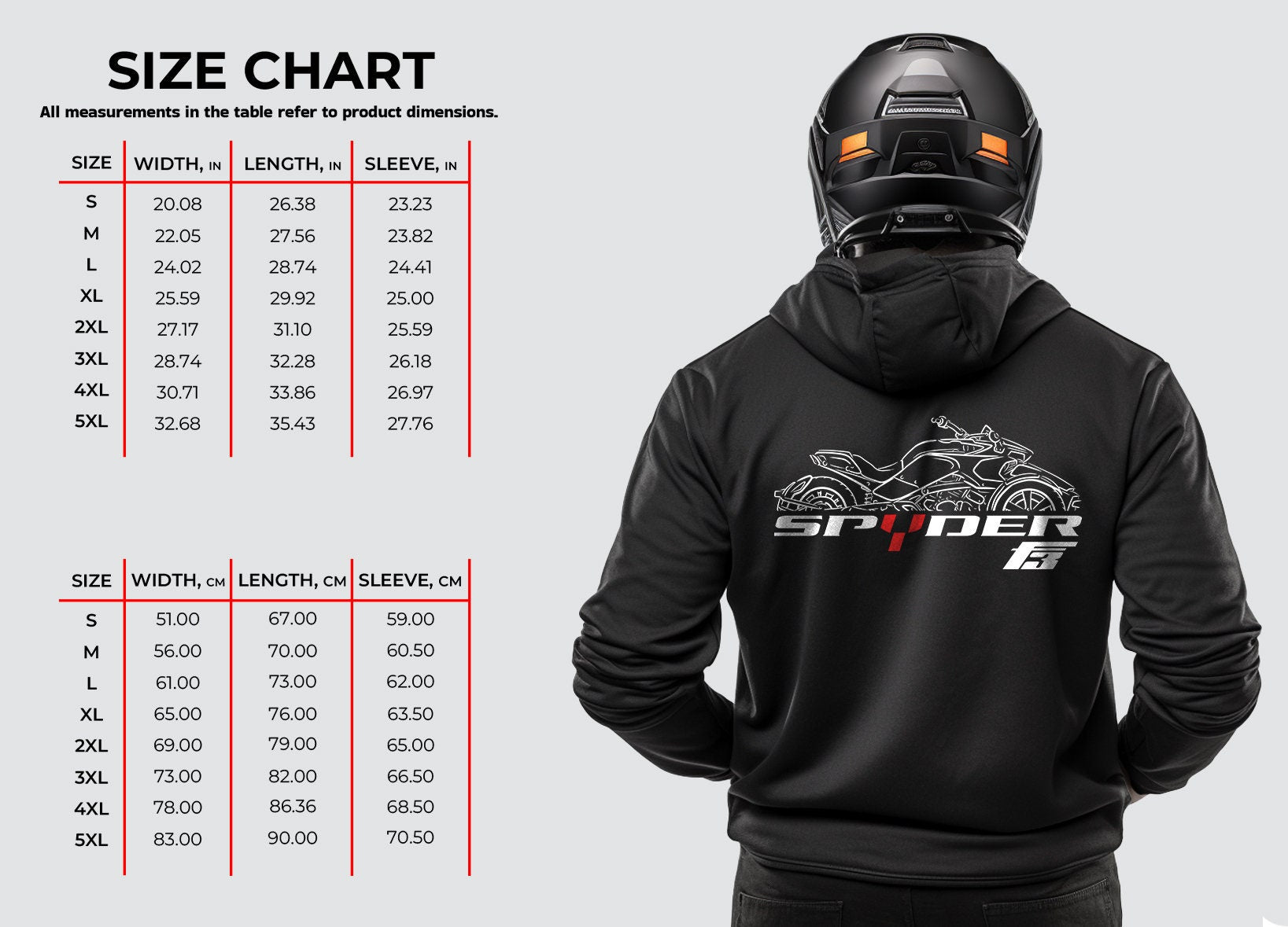 Can-Am Spyder F3 Hoodie - Motorcycle Sweatshirt for Riders
