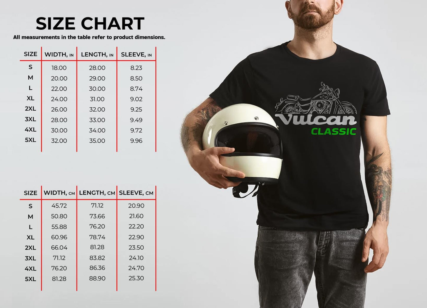 Kawasaki VN1500 Vulcan 1500 Classic 1996-2008 Inspired T-Shirt - Motorcycle Tee Shirt for Riders