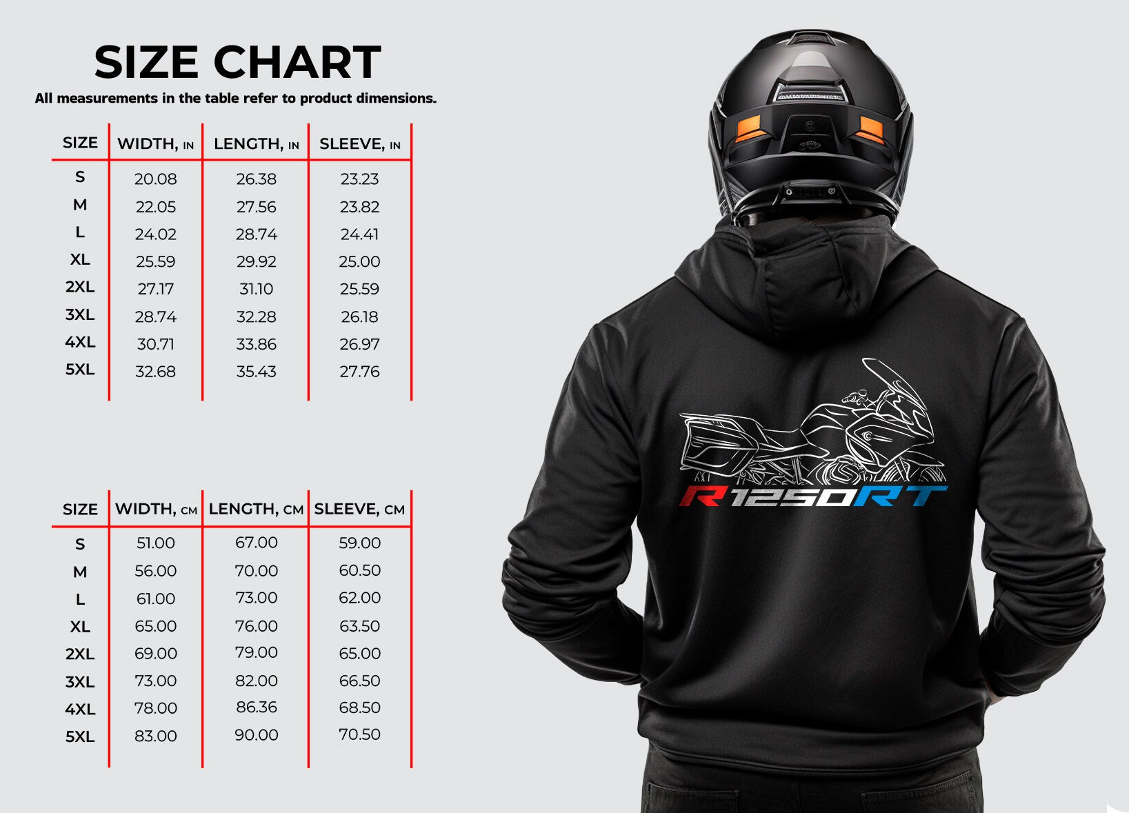 BWM R1250RT Hoodie - Motorcycle Sweatshirt for Motorrad Riders