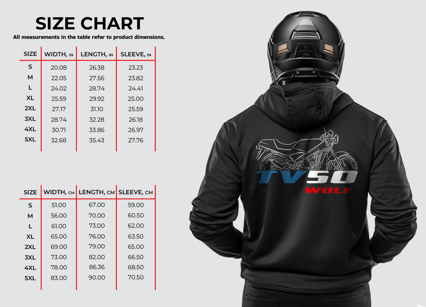 Suzuki TV50 Wolf Inspired Hoodie - Motorcycle Sweatshirt for Riders