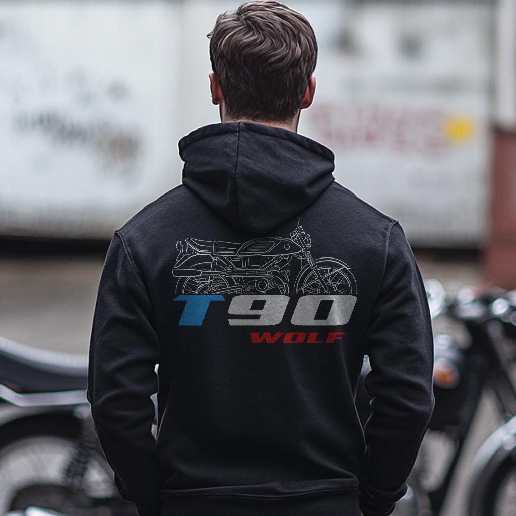 Suzuki T90 Wolf 1969 Inspired Hoodie - Motorcycle Sweatshirt for Riders