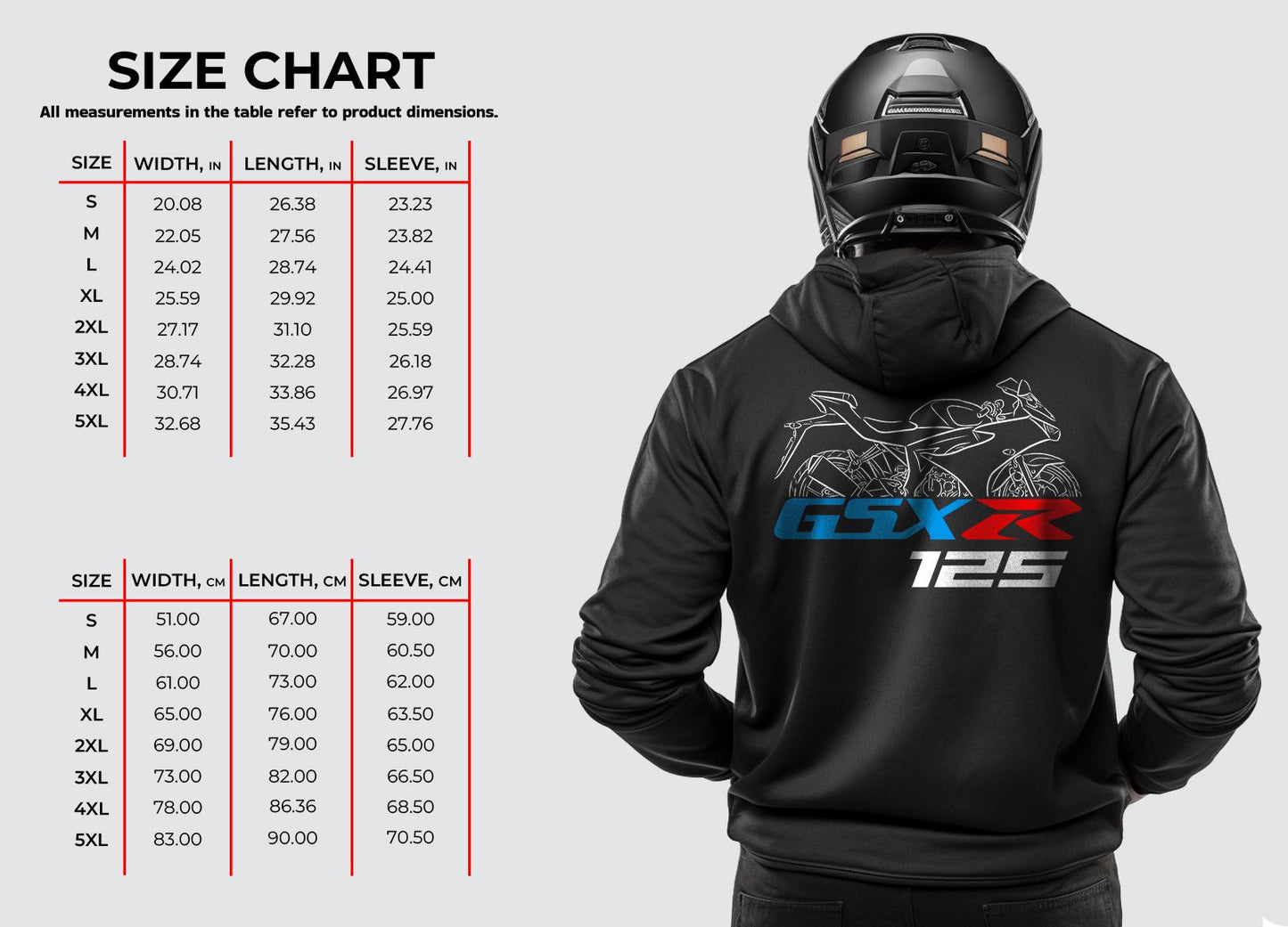 Suzuki GSX-R 125 Inspired Hoodie - Motorcycle Sweatshirt for Riders
