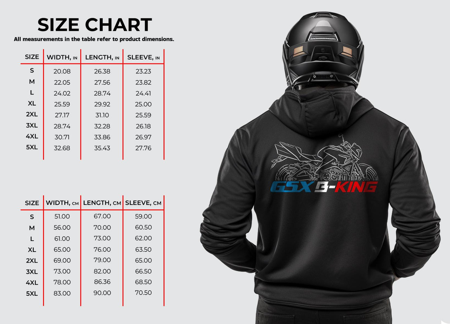 Suzuki GSX1300 B-King Inspired Hoodie - Motorcycle Sweatshirt for Riders