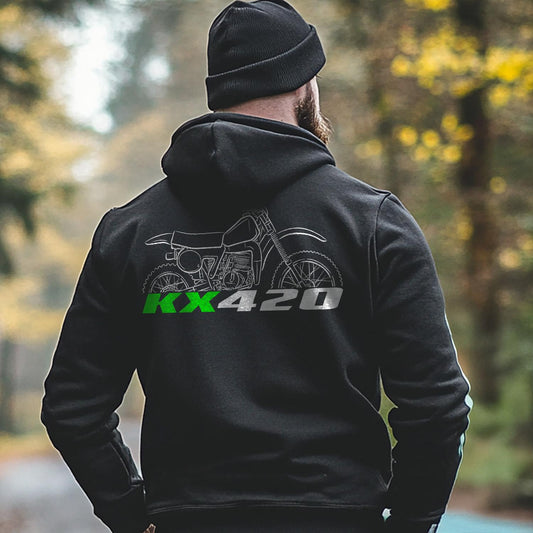 Kawasaki KX420 1980 - 1981 Inspired Hoodie - Motorcycle Sweatshirt for Riders