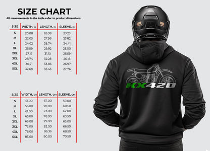 Kawasaki KX420 1980 - 1981 Inspired Hoodie - Motorcycle Sweatshirt for Riders