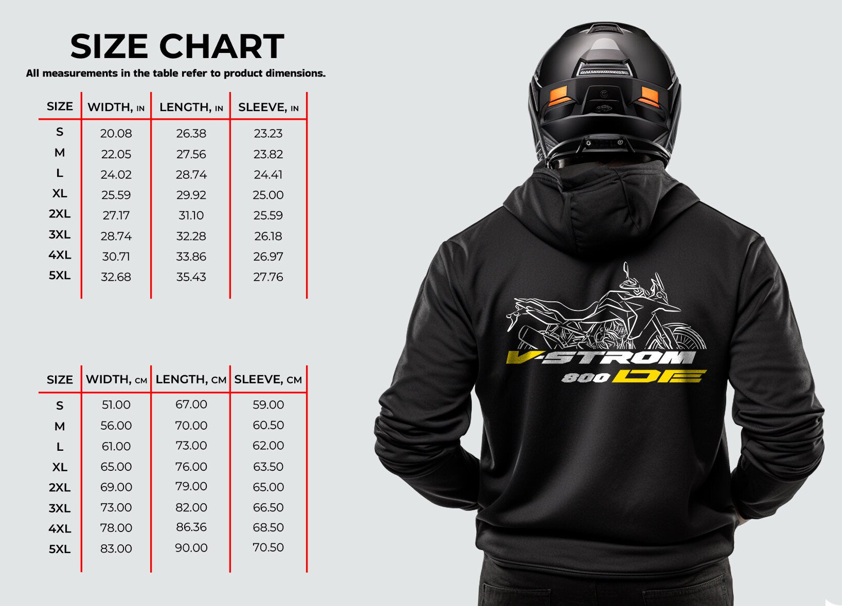 Suzuki V-STROM 800 Hoodie - Motorcycle Sweatshirt for ADV Riders