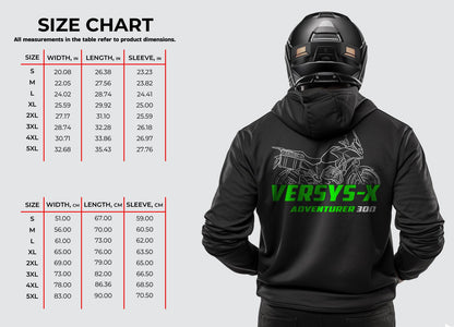 Kawasaki Versys-X Adventurer 300  Inspired Hoodie - Motorcycle Sweatshirt for Riders