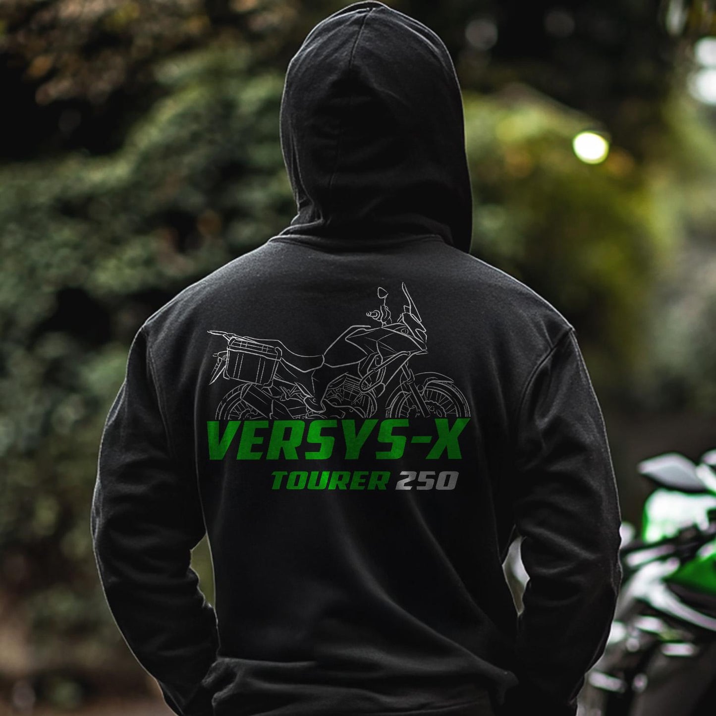 Kawasaki Versys-X 250 Tourer Inspired Hoodie - Motorcycle Sweatshirt for Riders