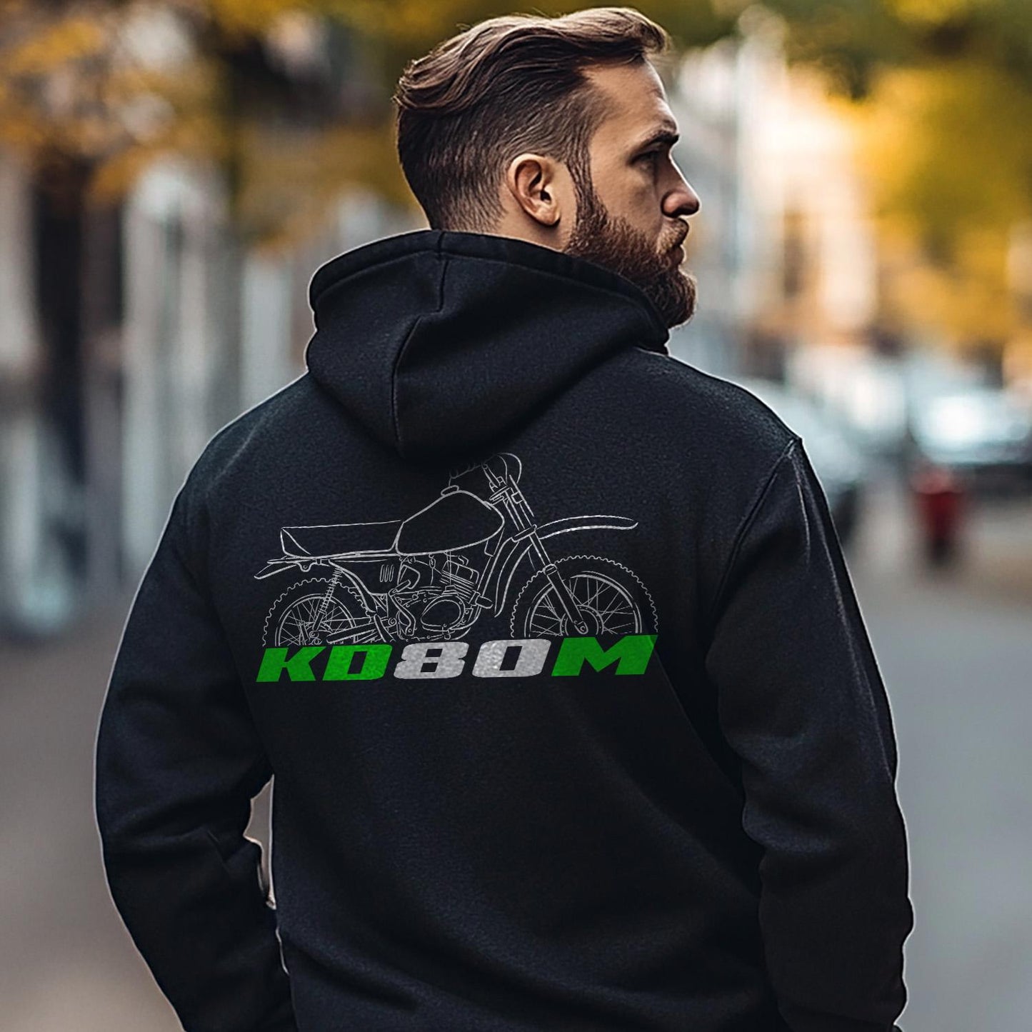Kawasaki KD80M 1980 - 1987 Inspired Hoodie - Motorcycle Sweatshirt for Riders