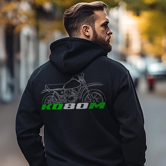 Kawasaki KD80M 1980 - 1987 Inspired Hoodie - Motorcycle Sweatshirt for Riders