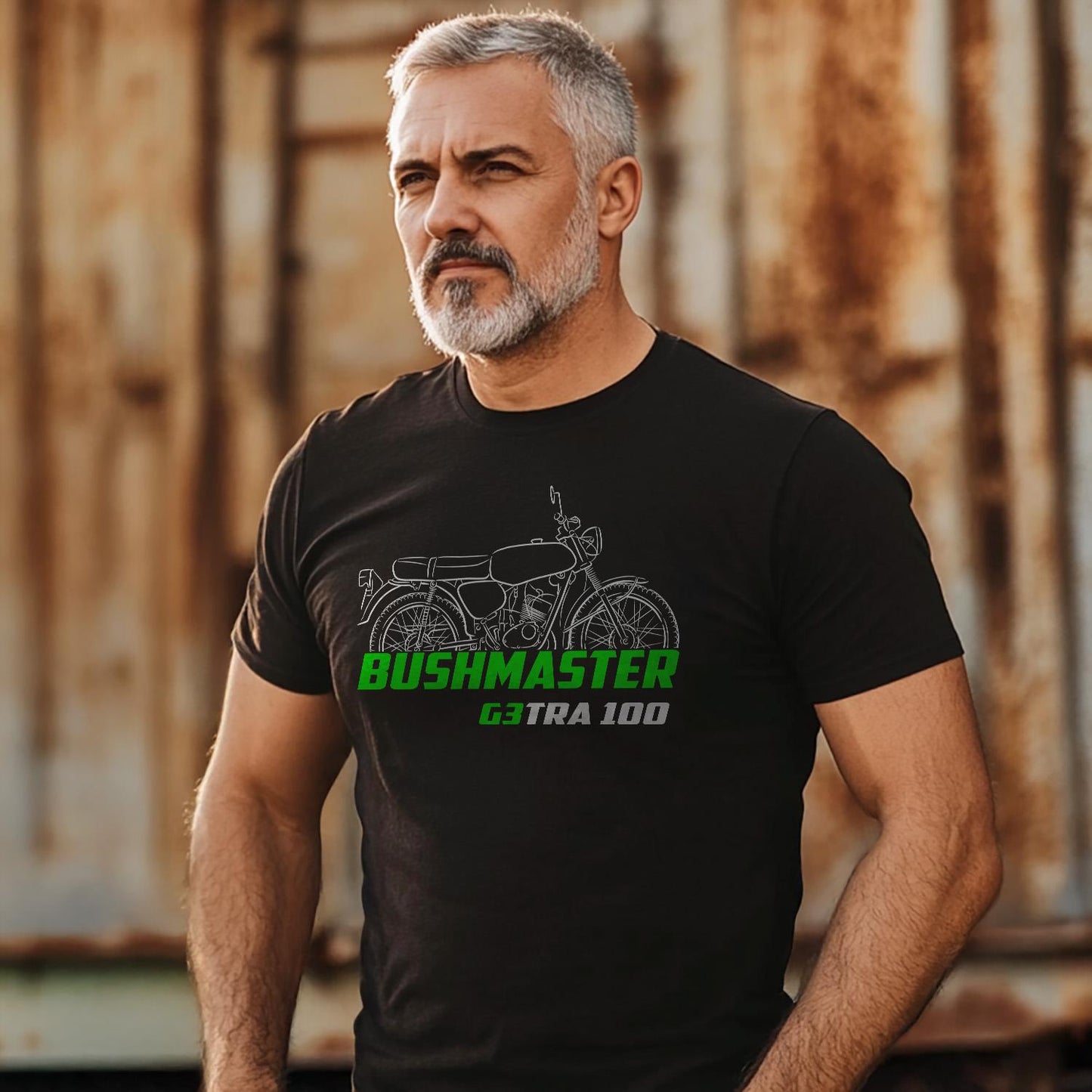 Kawasaki G3TRA 100 BushMaster 1971 Inspired T-Shirt - Motorcycle Tee Shirt for Riders