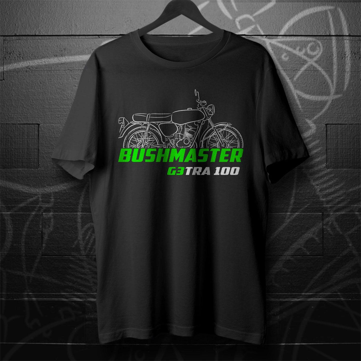 Kawasaki G3TRA 100 BushMaster 1971 Inspired T-Shirt - Motorcycle Tee Shirt for Riders