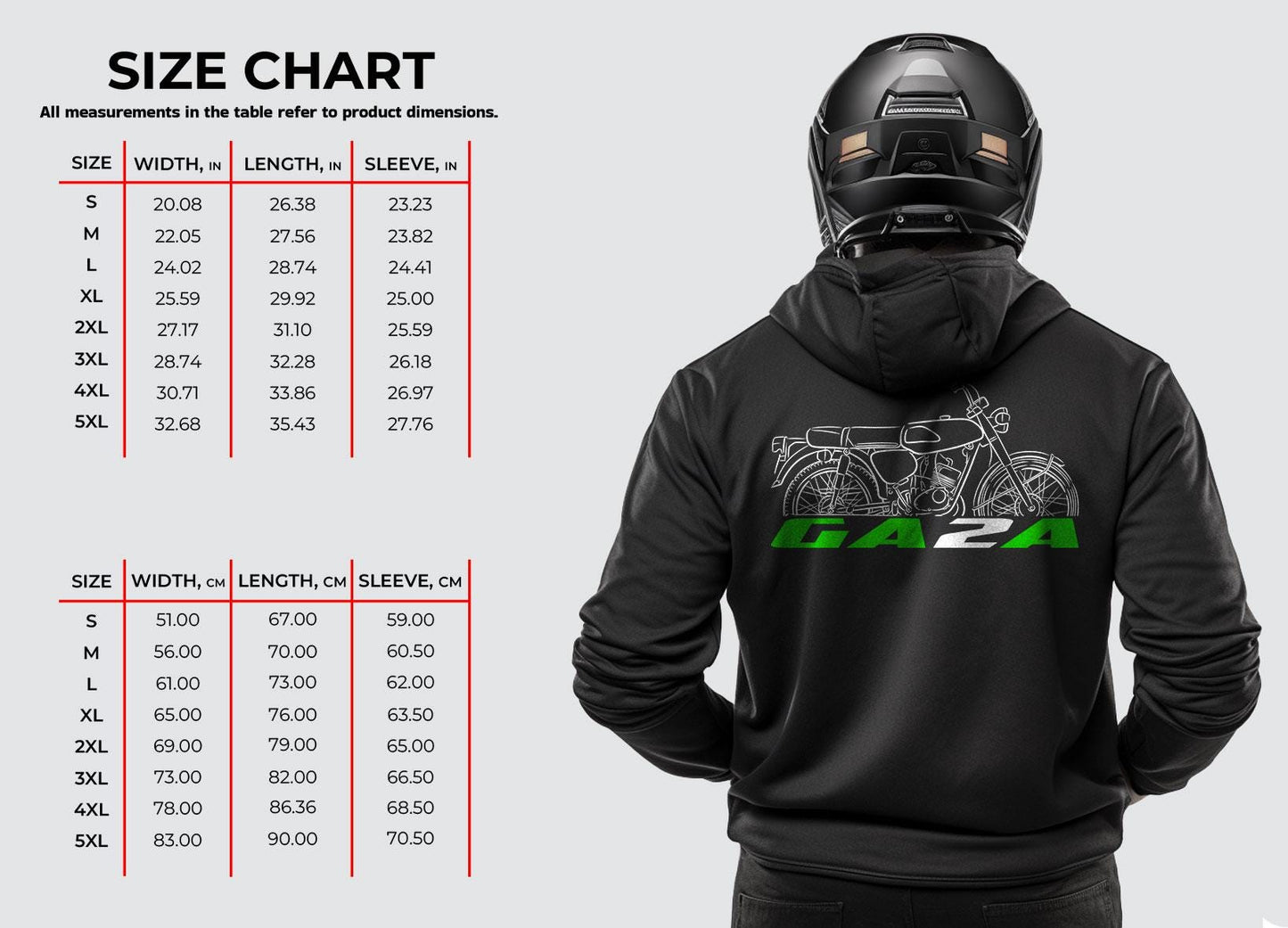 Kawasaki GA2A 1971 - 1974 Inspired Hoodie - Motorcycle Sweatshirt for Riders