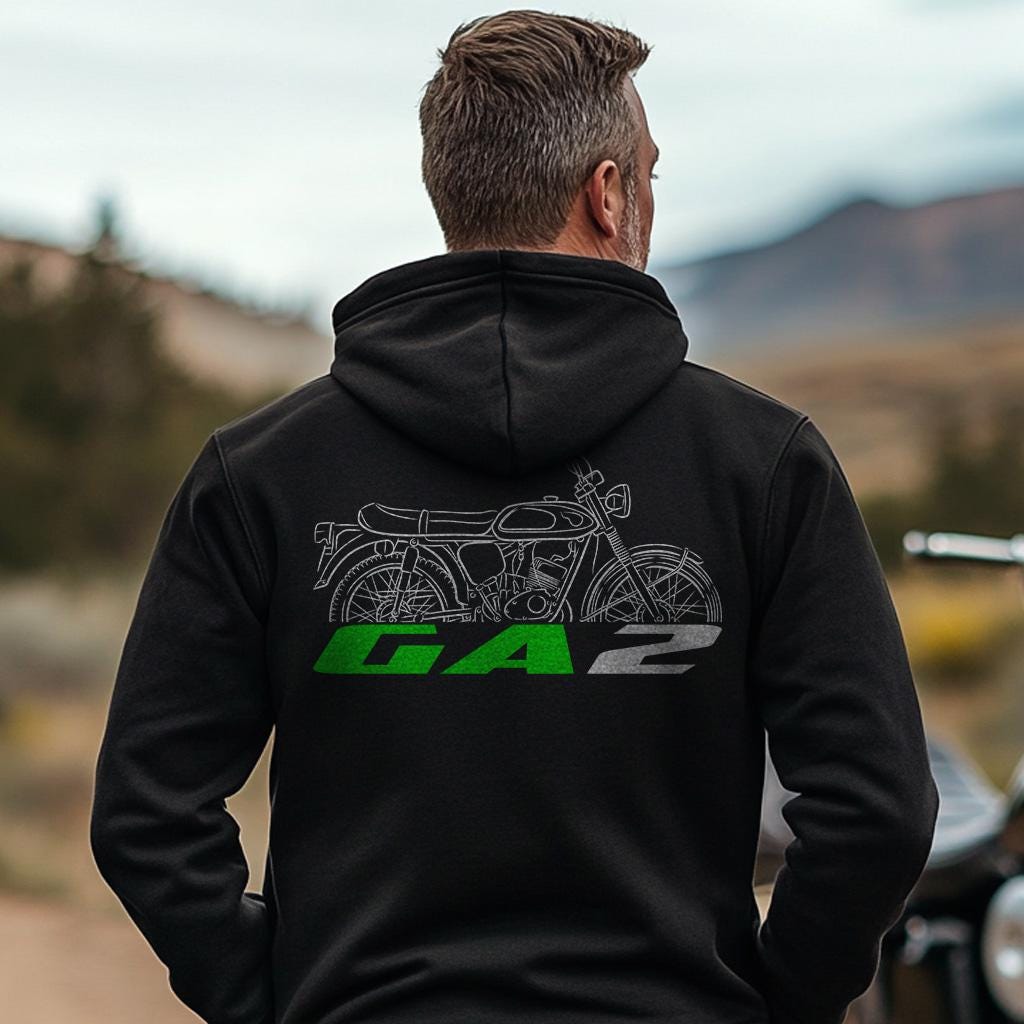 Kawasaki GA2 1969 - 1970 Inspired Hoodie - Motorcycle Sweatshirt for Riders