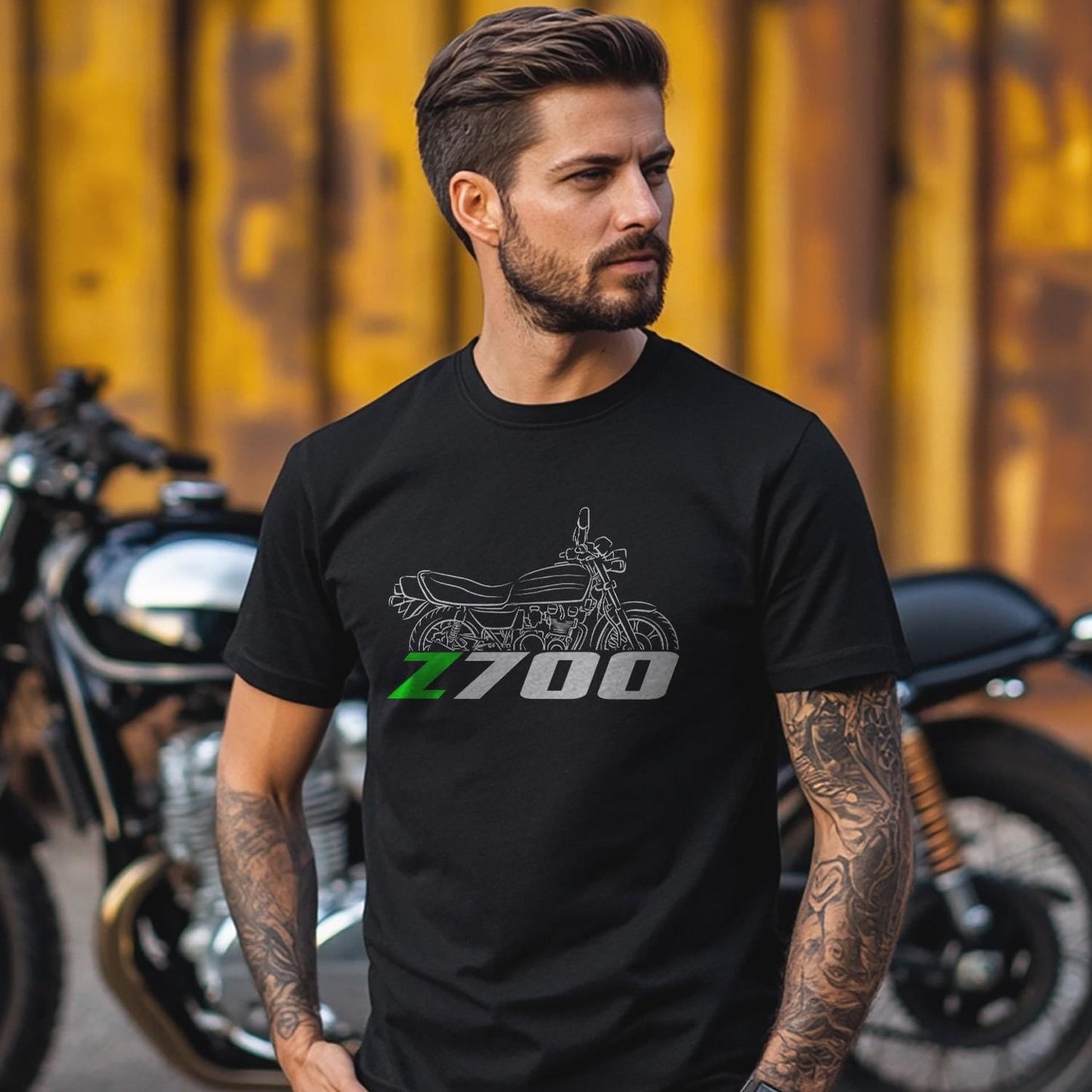 Kawasaki Z700 & KZ700 Inspired T-Shirt - Motorcycle Tee Shirt for Riders