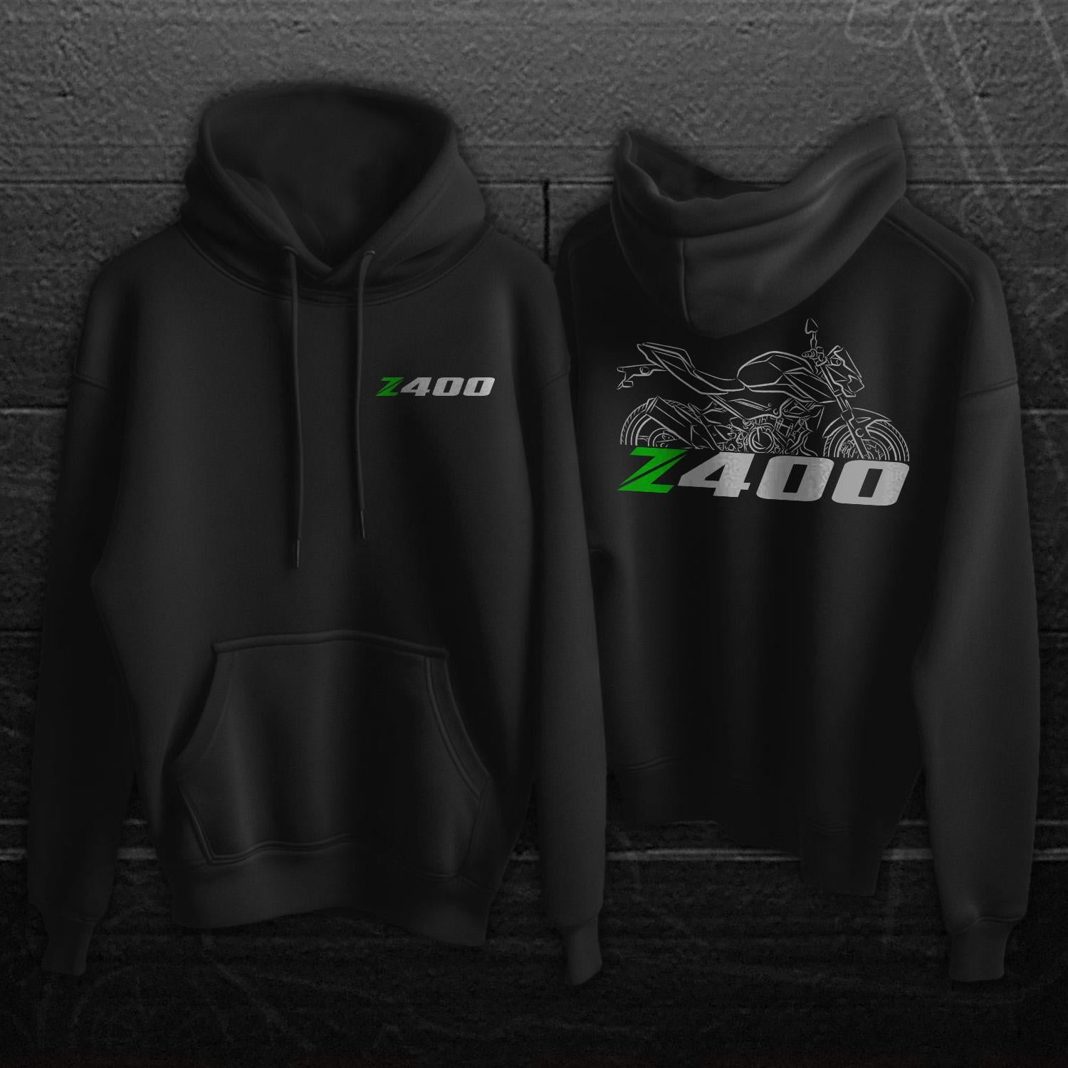 Kawasaki Z400 Inspired Hoodie - Motorcycle Sweatshirt for Riders