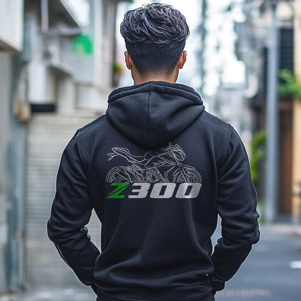 Kawasaki Z300 Inspired Hoodie - Motorcycle Sweatshirt for Riders