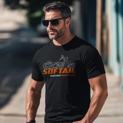 Harley-Davidson FLSTN Heritage Nostalgia Inspired T-Shirt - Biker Motorcycle Tee Shirt