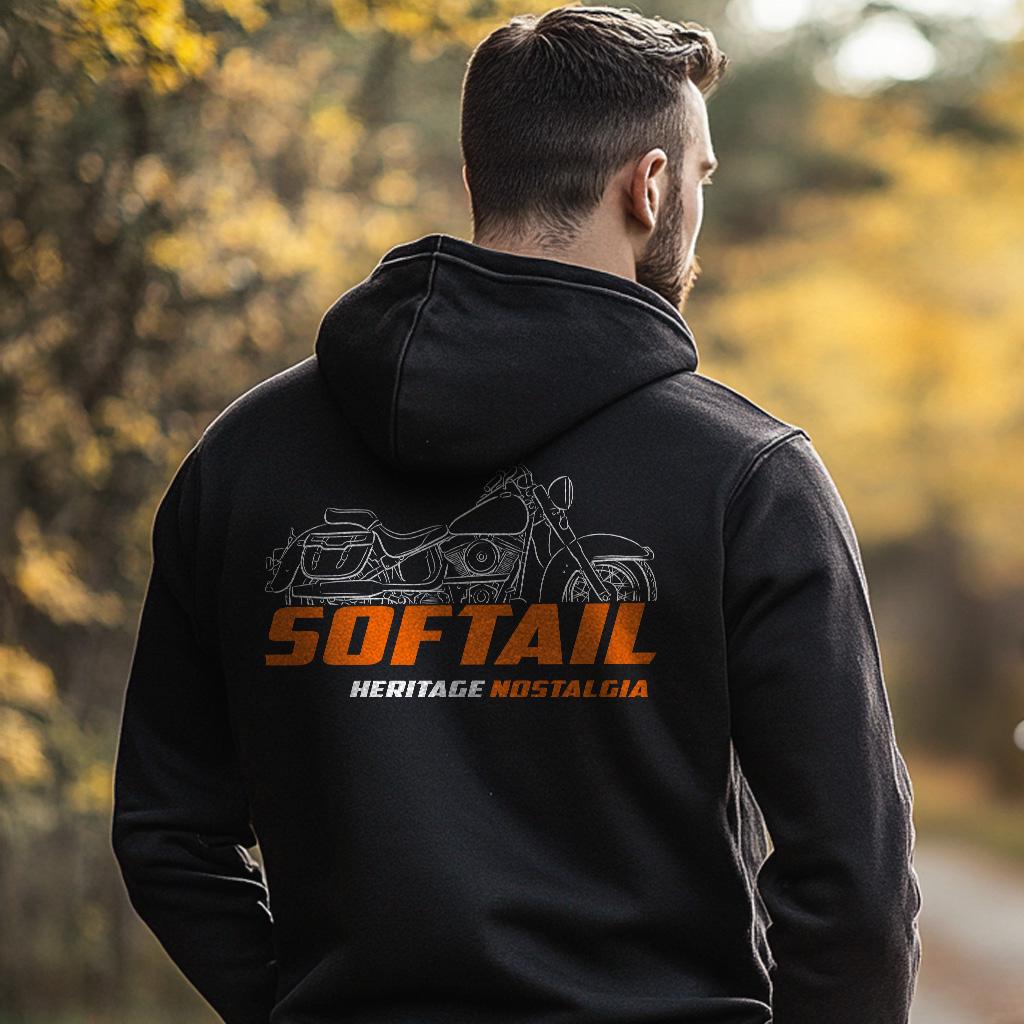 Harley-Davidson FLSTN Heritage Nostalgia Inspired Hoodie - Biker Motorcycle Sweatshirt