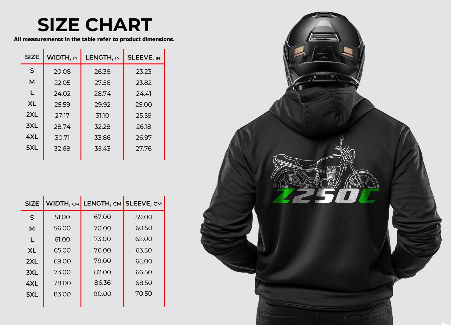 Kawasaki Z250C & KZ250C Inspired Hoodie - Motorcycle Sweatshirt for Riders