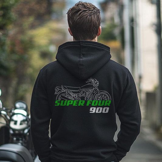 Kawasaki Z1 900 & 900 Super Four Inspired Hoodie - Motorcycle Sweatshirt for Riders