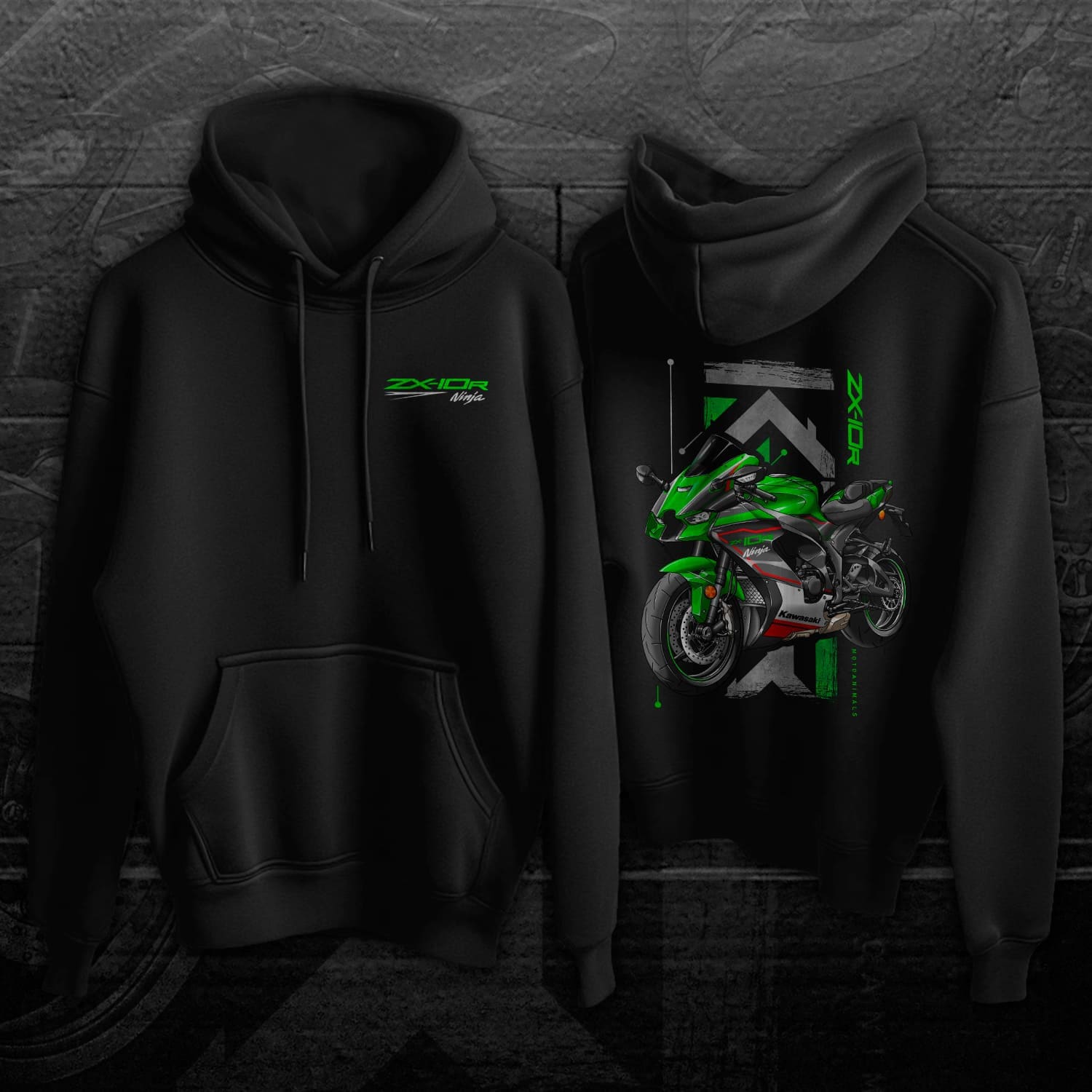 Kawasaki ZX-10R 2021-22 Hoodie - Motorcycle Sweatshirt for Riders