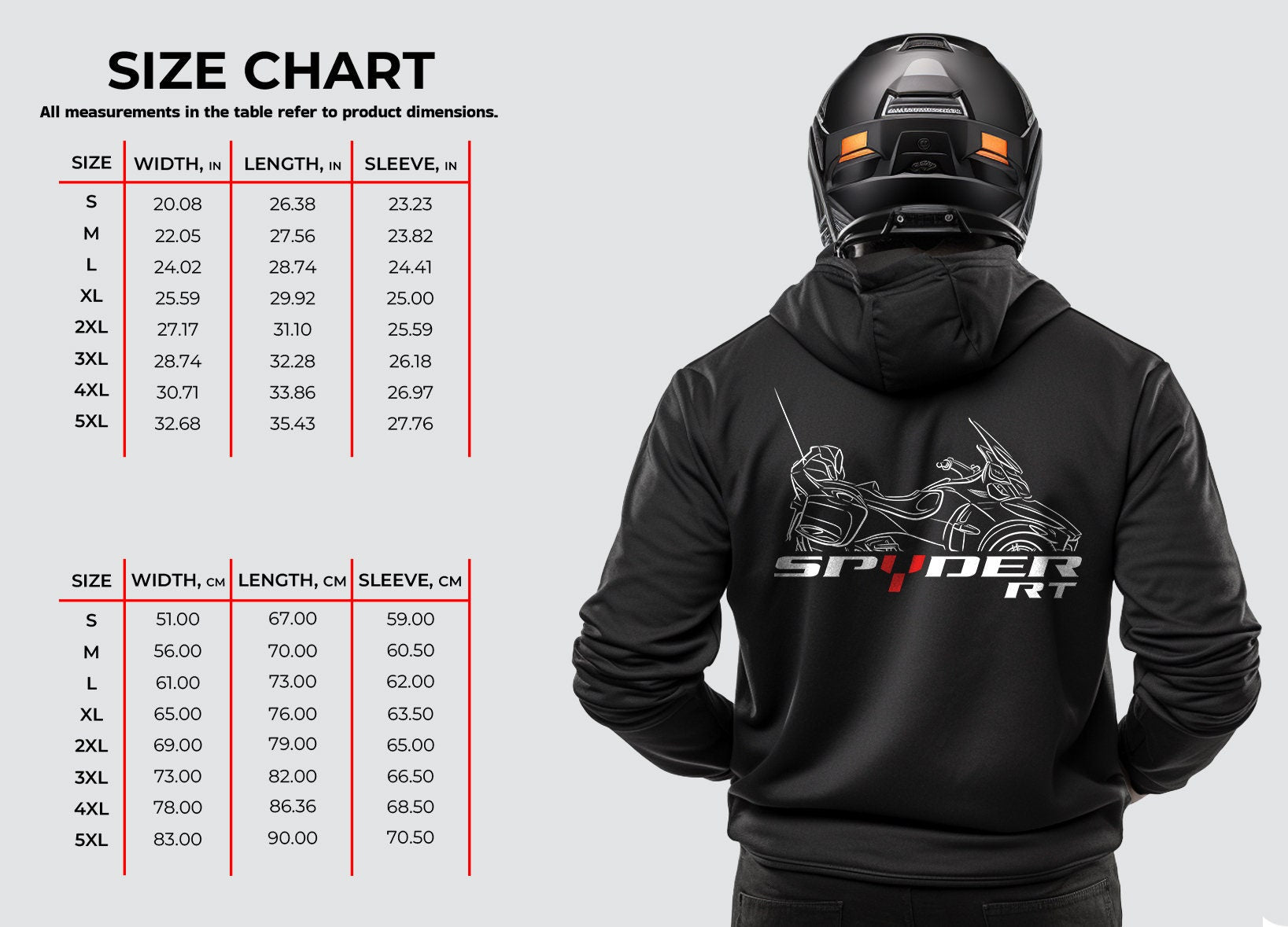 Can-Am Spyder RT Hoodie - Motorcycle Sweatshirt for Riders