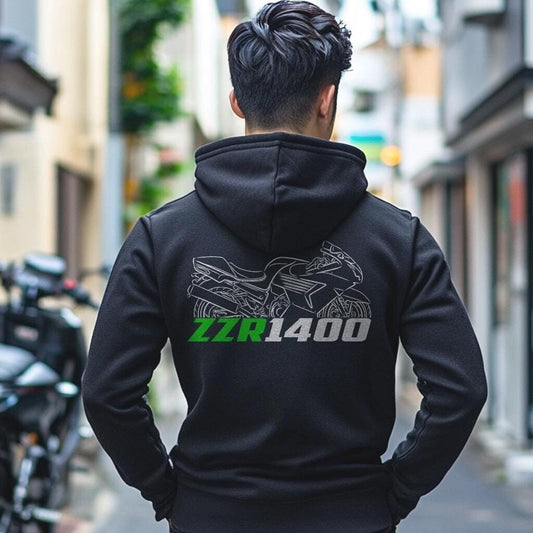 Kawasaki ZZR 1400 Inspired Hoodie - Motorcycle Sweatshirt for Riders