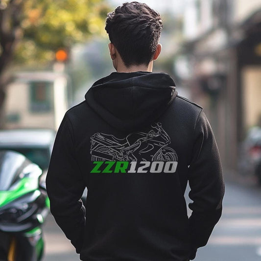 Kawasaki ZZR 1200 Inspired Hoodie - Motorcycle Sweatshirt for Riders