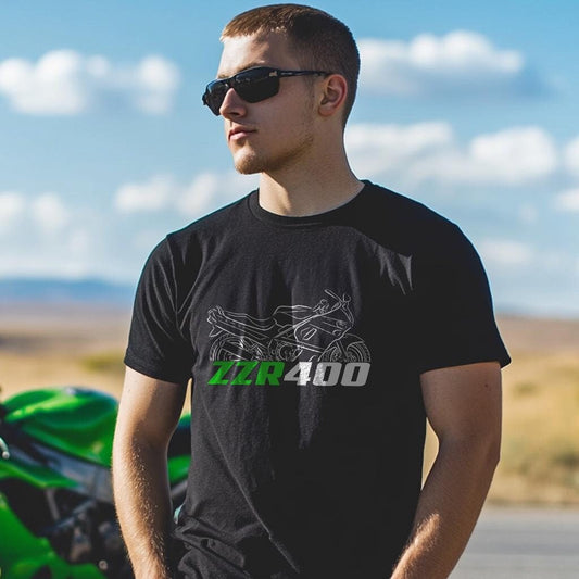 Kawasaki ZZR 400 ZX400K Inspired T-Shirt - Motorcycle Tee Shirt for Riders