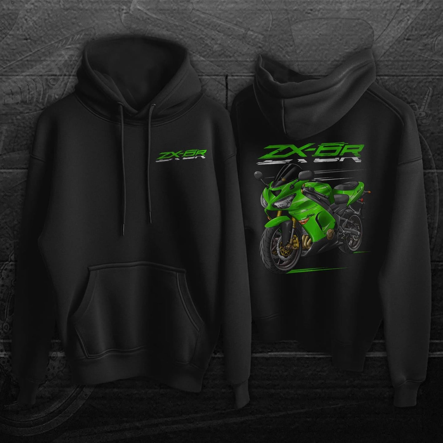 Kawasaki ZX-6R 2005-06 Inspired Hoodie - Motorcycle Sweatshirt for Riders