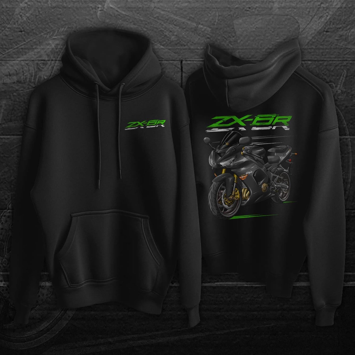 Kawasaki ZX-6R 2005-06 Inspired Hoodie - Motorcycle Sweatshirt for Riders