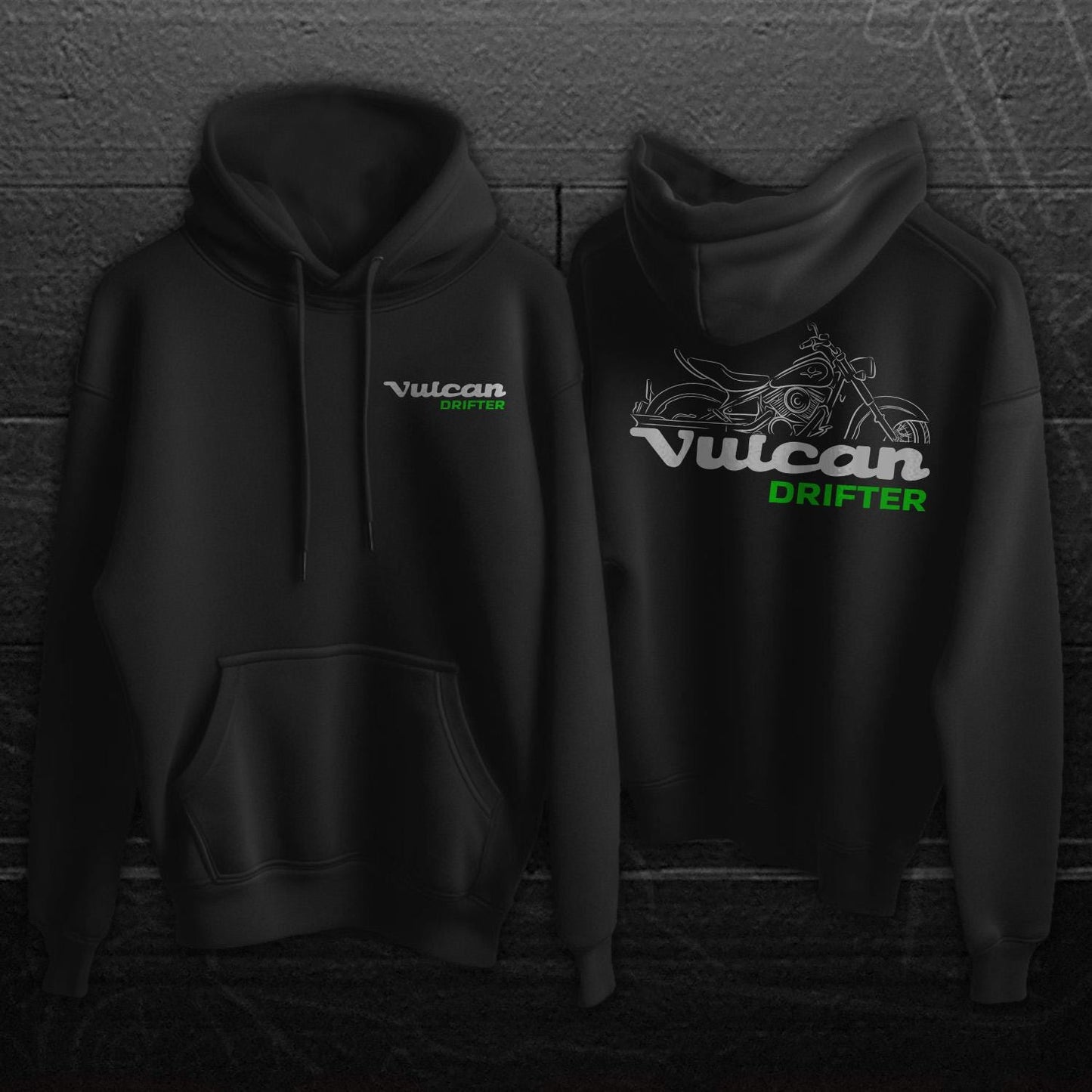 Kawasaki VN400 Vulcan Drifter Inspired Hoodie - Motorcycle Sweatshirt for Riders
