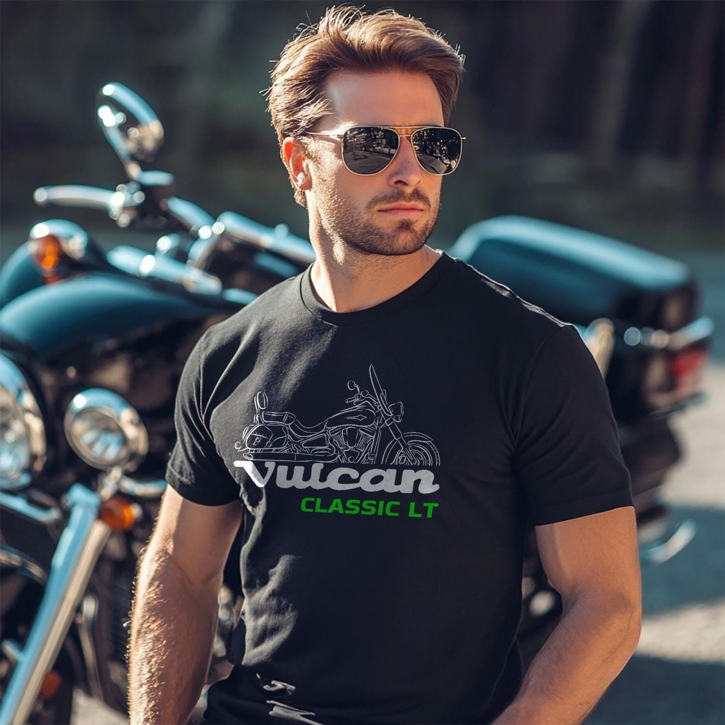 Kawasaki VN2000 Vulcan Classic LT Inspired T-Shirt - Motorcycle Tee Shirt for Riders