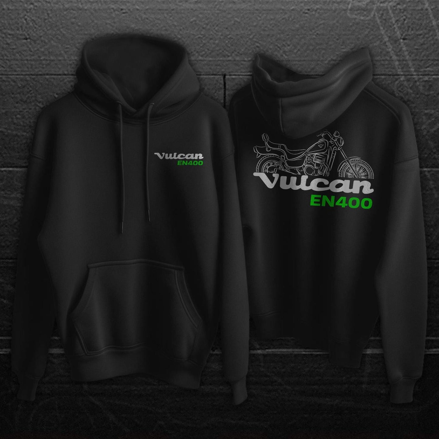 Kawasaki EN400 Vulcan Inspired Hoodie - Motorcycle Sweatshirt for Riders