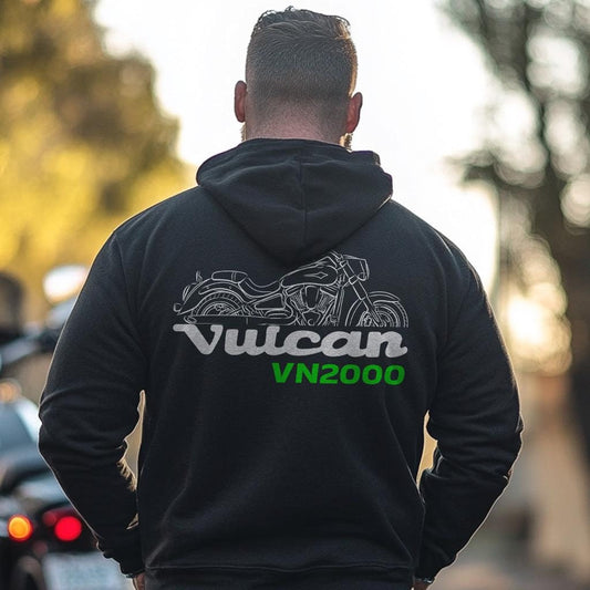 Kawasaki VN2000 Vulcan Inspired Hoodie - Motorcycle Sweatshirt for Riders
