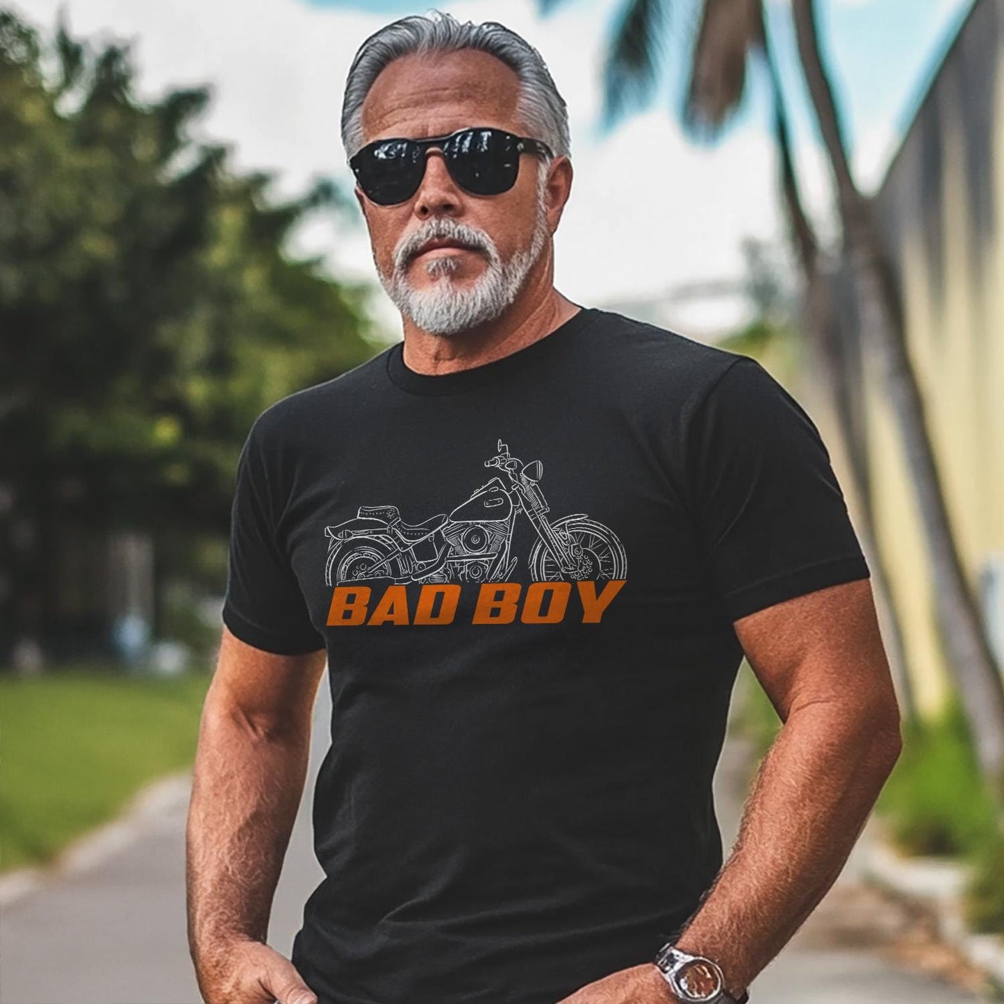 Harley-Davidson Softail FXSTSB Bad Boy Inspired T-Shirt - Biker Motorcycle Tee Shirt