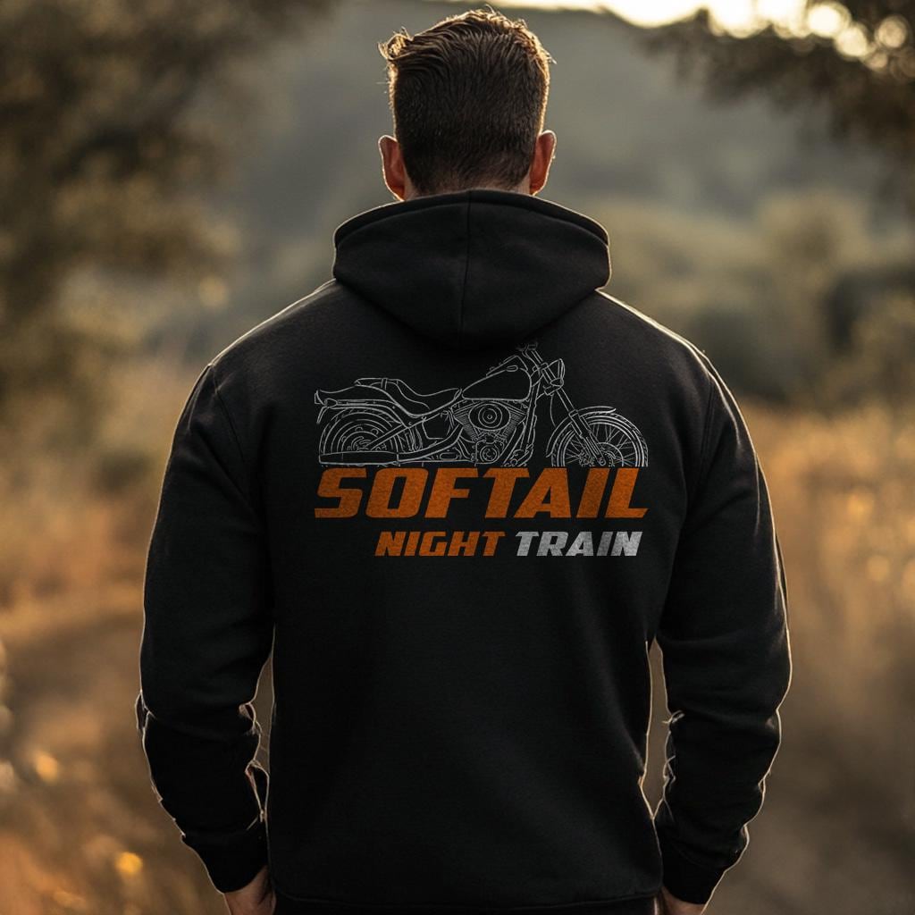 Harley-Davidson FXSTB & FXSTBI Softail Night Train Inspired Hoodie - Biker Motorcycle Sweatshirt