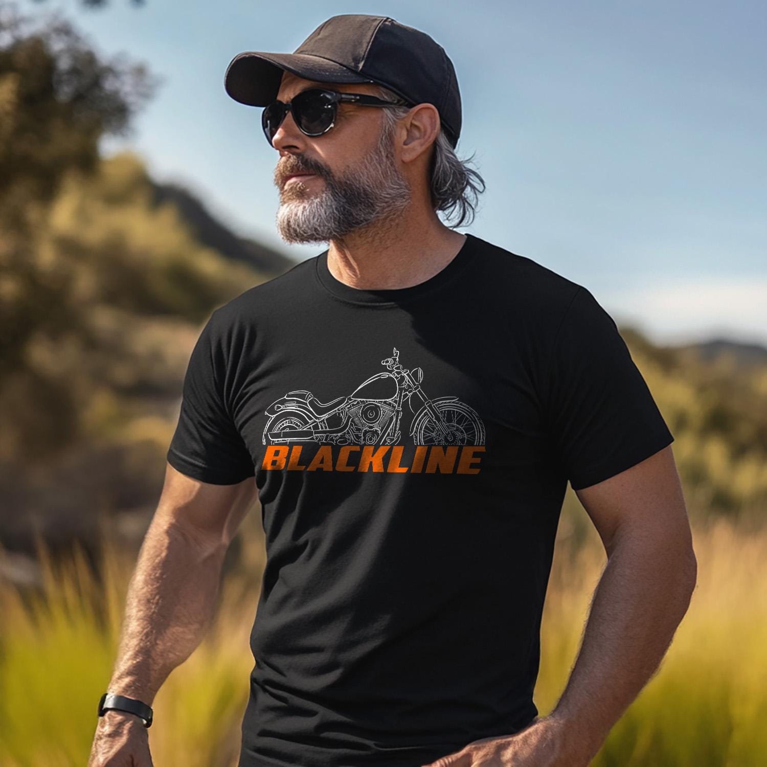 Harley-Davidson FXS Blackline Inspired T-Shirt - Biker Motorcycle Tee Shirt